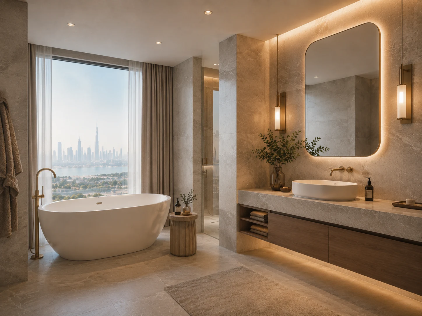 Bath beside the skyline
