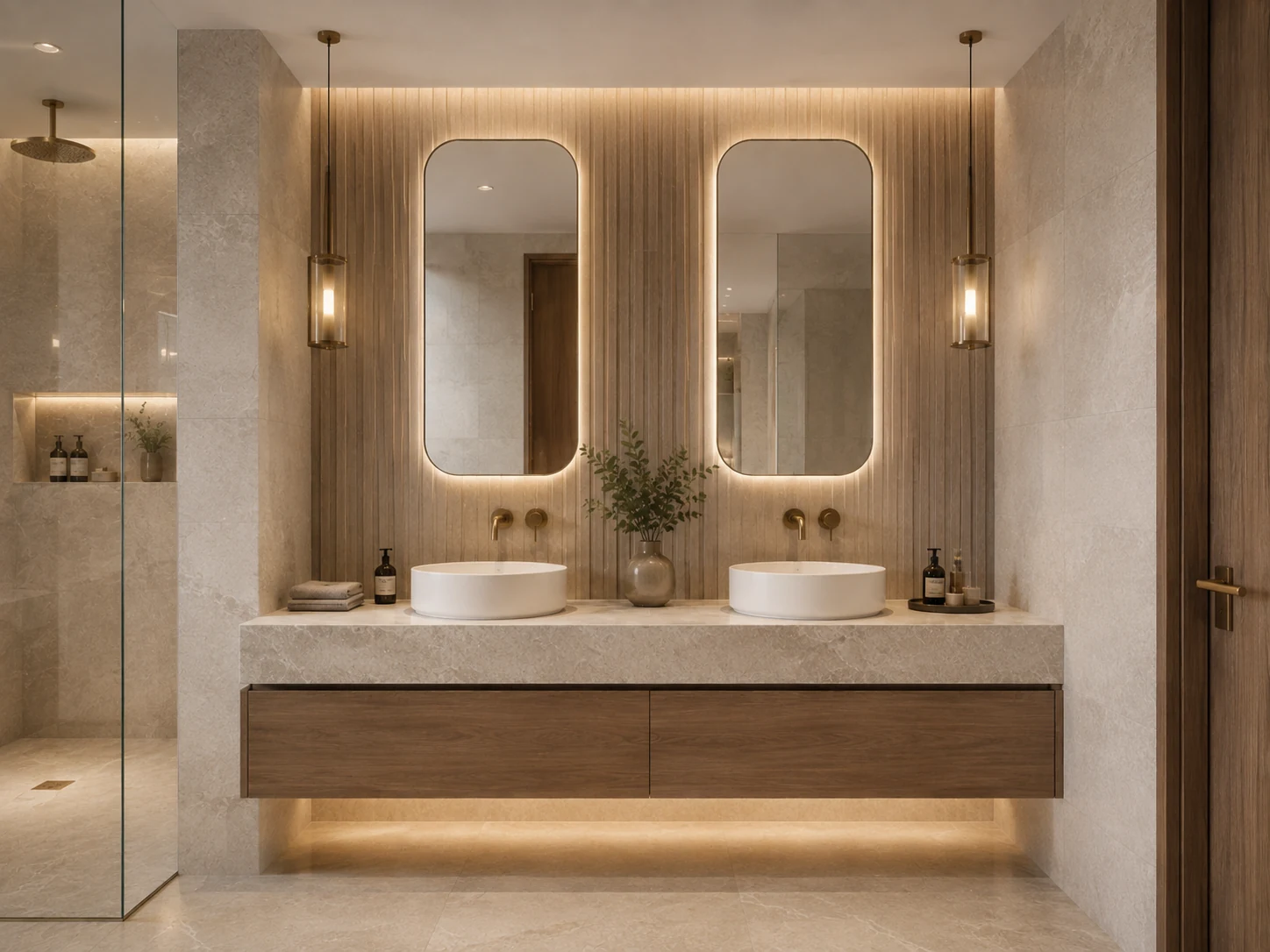 Symmetrical double vanity