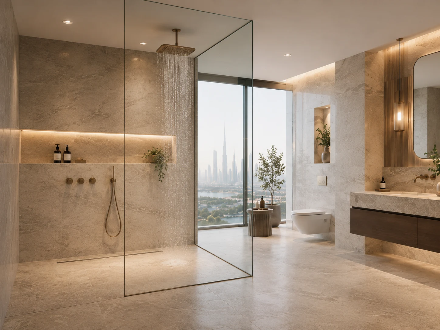 Frameless glass and concealed controls